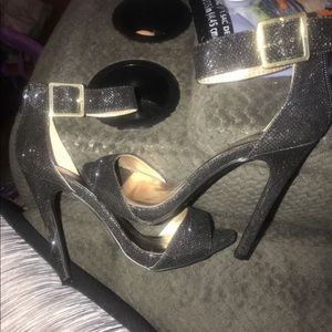 Black sparkly heels